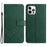 HT06 For iPhone 15 Pro Max Case PU Leather Litchi Texture Stand Phone Cover - Green - 1