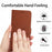 HT06 For iPhone 14 Pro Case Imprint PU Leather Litchi Texture Phone Cover - Brown - 4
