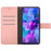 HT06 For iPhone 13 6.1 inch Case Imprint Rhombus Pattern Stand PU Leather Phone Cover - Pink - 2