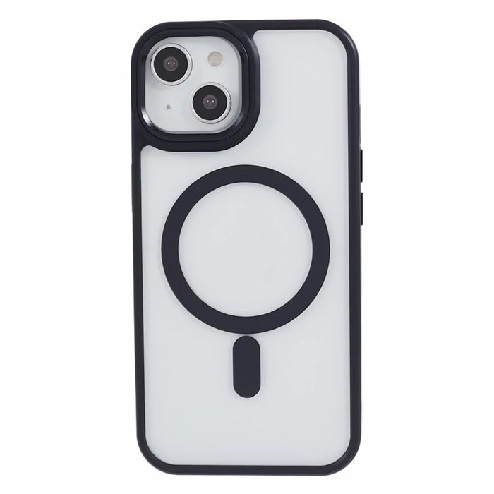 For iPhone 14 Case Shockproof PC+TPU Clear Phone Case Compatible with MagSafe - Black - 3