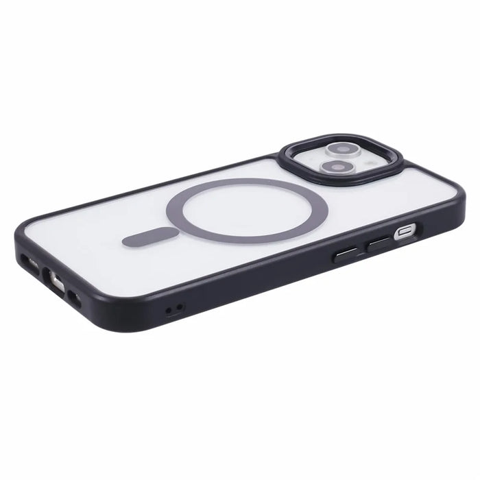 For iPhone 14 Case Shockproof PC+TPU Clear Phone Case Compatible with MagSafe - Black - 5