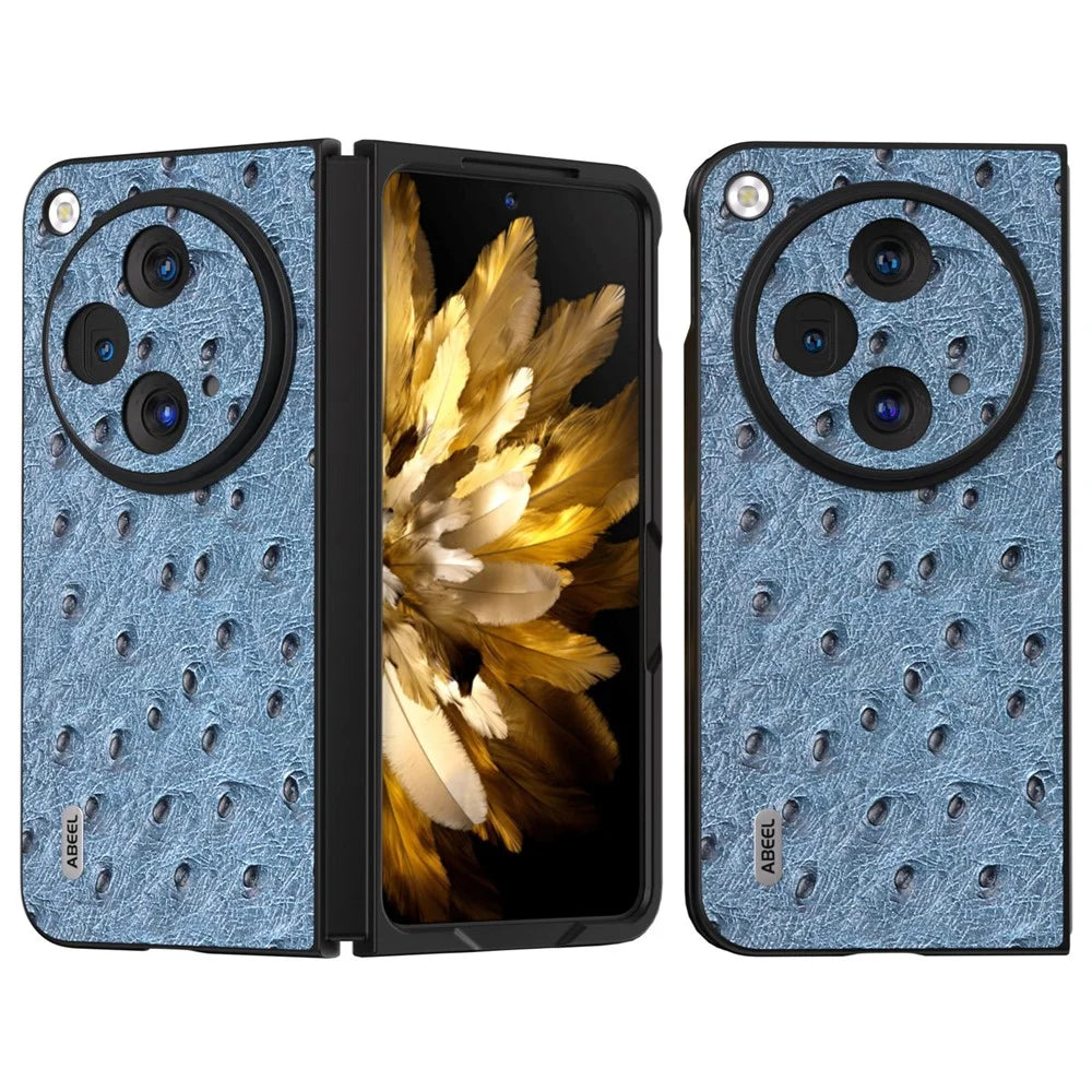 ABEEL For OnePlus Open Case Ostrich Texture Phone Back Cover - Blue - 1