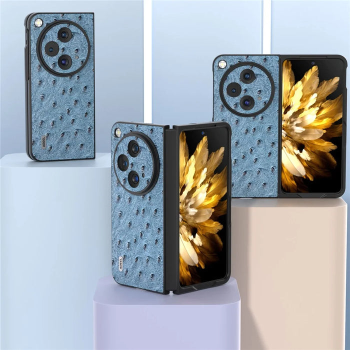 ABEEL For OnePlus Open Case Ostrich Texture Phone Back Cover - Blue - 4
