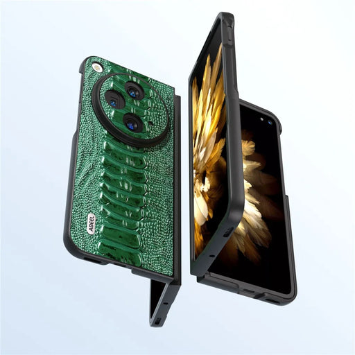 ABEEL For OnePlus Open Case Crocodile Texture Shockproof Phone Cover - Green - 2