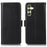 For Samsung Galaxy A25 5G (Global) (161.0 x 76.5 x 8.3mm) Case Genuine Cow Leather Folio Phone Cover with RFID Blocking - Black - 1