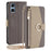 For Sony Xperia 5 V Case Wallet PU Leather Crossbody Phone Cover with Makeup Mirror - Grey - 1