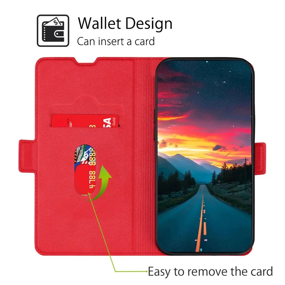 For vivo Y27 4G Case Ultra Thin Leather Card Slot Smart Phone Cover - Red - 2