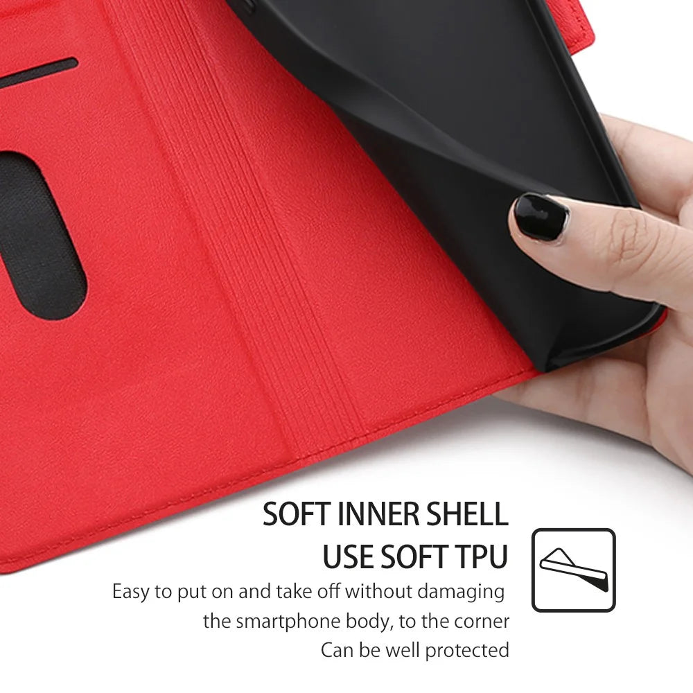 For vivo Y27 4G Case Ultra Thin Leather Card Slot Smart Phone Cover - Red - 6