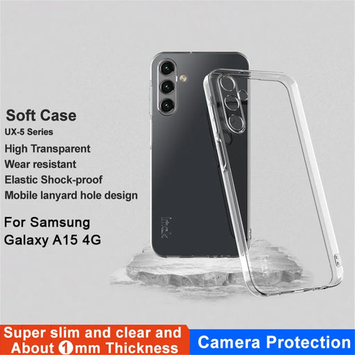 IMAK UX-5 Series for Samsung Galaxy A15 5G / A15 4G Case Transparent Anti-scratch Soft TPU Phone Back Shell (Slim Style) - 2