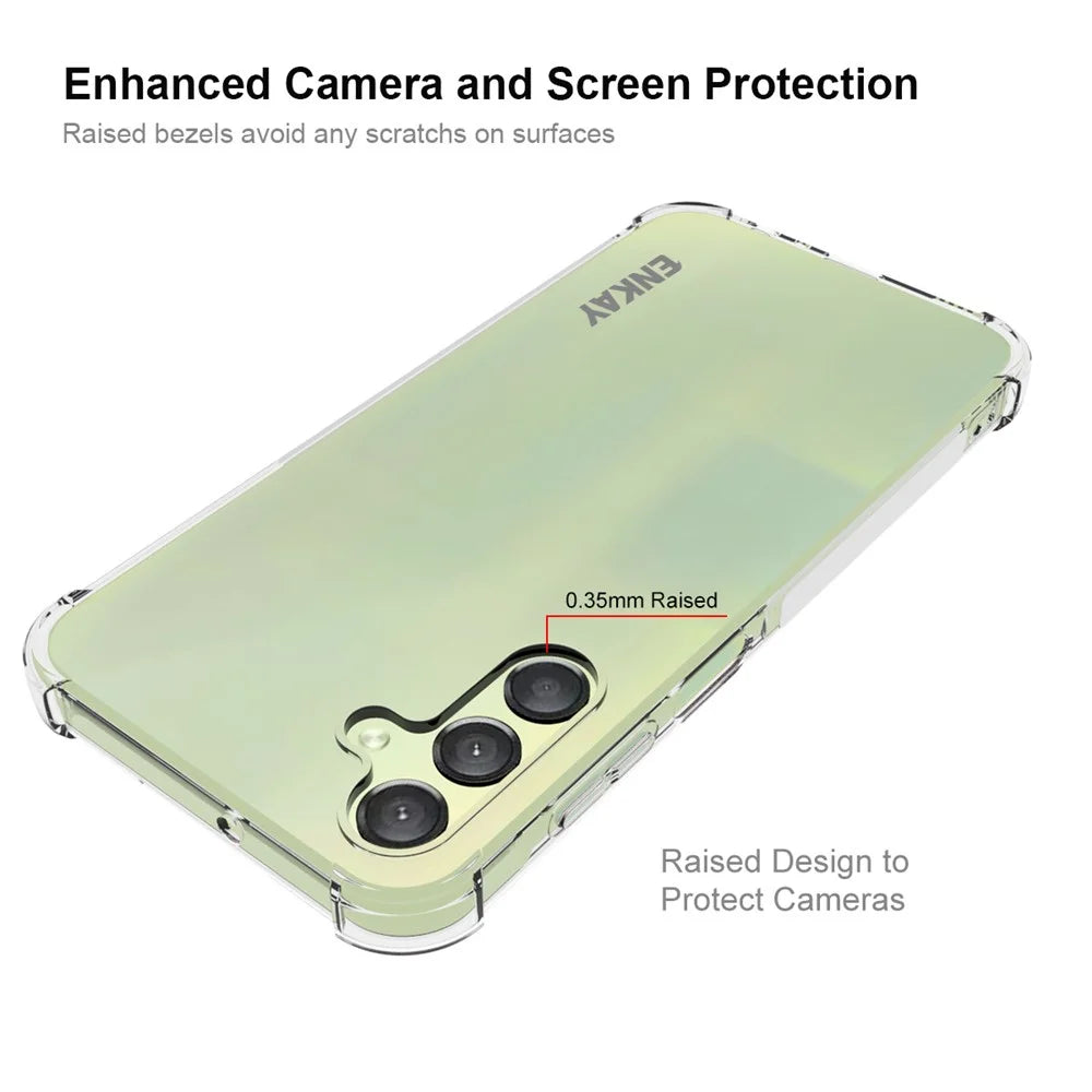ENKAY HAT PRINCE For Samsung Galaxy A15 5G TPU Phone Case Clear Anti-slip Strip Edge Phone Cover Shell - 3