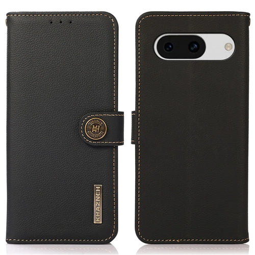 KHAZNEH For Google Pixel 8a Case Wallet RFID Blocking Phone Stand Cover - Black - 1