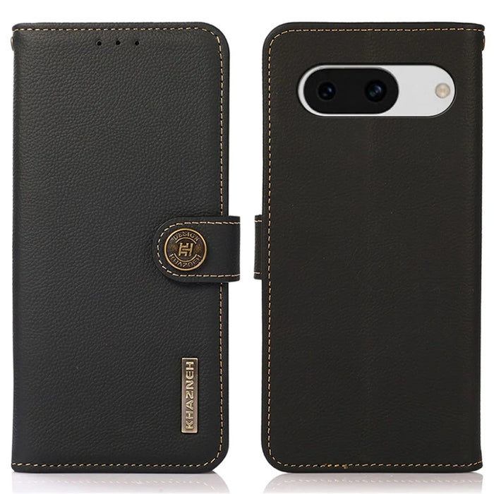 KHAZNEH For Google Pixel 8a Case Wallet RFID Blocking Phone Stand Cover - Black - 1