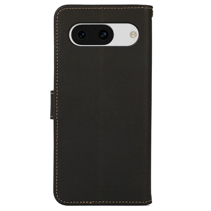KHAZNEH For Google Pixel 8a Case Wallet RFID Blocking Phone Stand Cover - Black - 7
