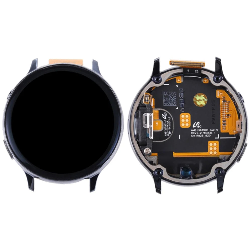 For Samsung Galaxy Watch Active2 44mm SM-R820 825 Grade S OEM LCD Screen and Digitizer Assembly + Frame (without Logo) - Black - 3