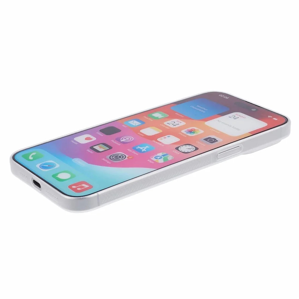 For iPhone 15 Pro Phone Cover Ultra-Thin PC Smartphone Case Shell - White - 5