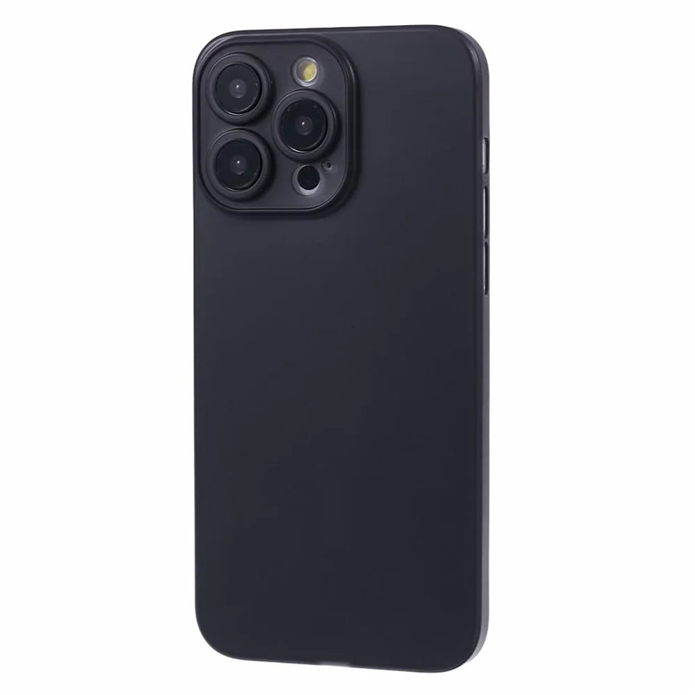 For iPhone 15 Pro Case Scratch-resistant Ultra-Thin PC Smartphone Cover - Black - 1