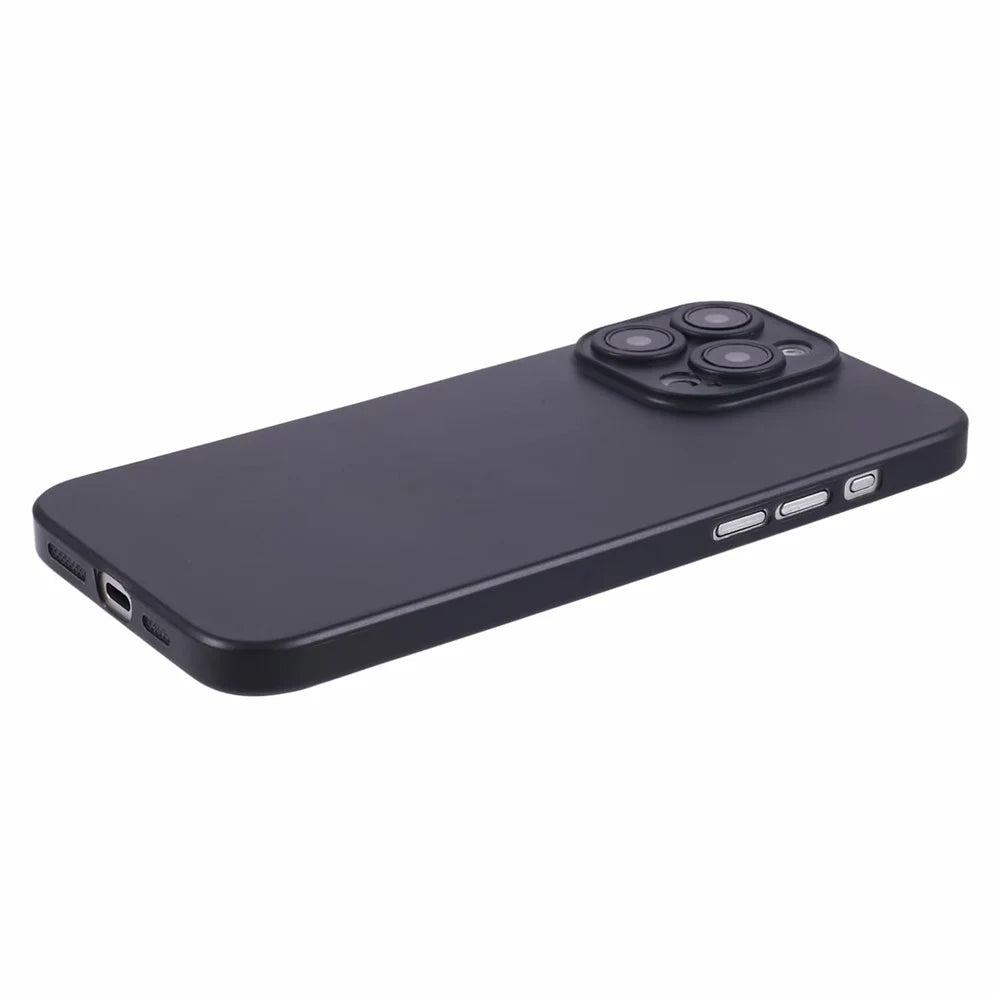 For iPhone 15 Pro Case Scratch-resistant Ultra-Thin PC Smartphone Cover - Black - 4