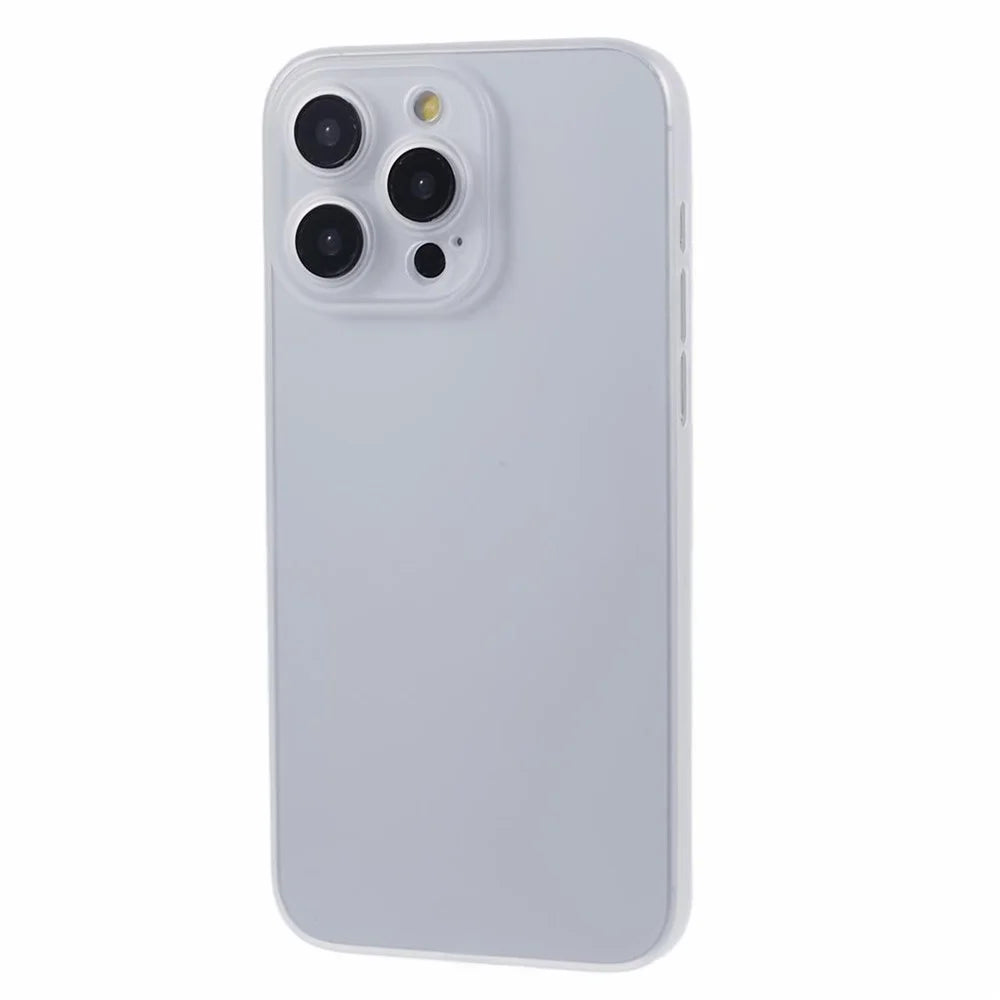 For iPhone 15 Pro Max Ultra-Thin Case Scratch-resistant PC Smartphone Back Shell Cover - White - 1