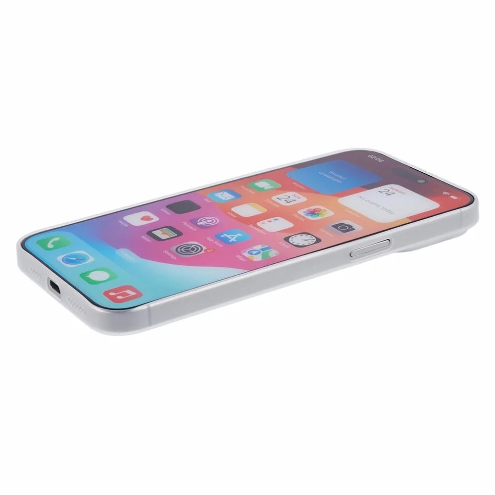 For iPhone 15 Pro Max Ultra-Thin Case Scratch-resistant PC Smartphone Back Shell Cover - White - 5