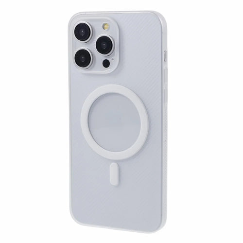For iPhone 15 Pro Case Compatible with MagSafe Ultra Thin Non-slip Stripe PC Phone Cover - Transparent - 1