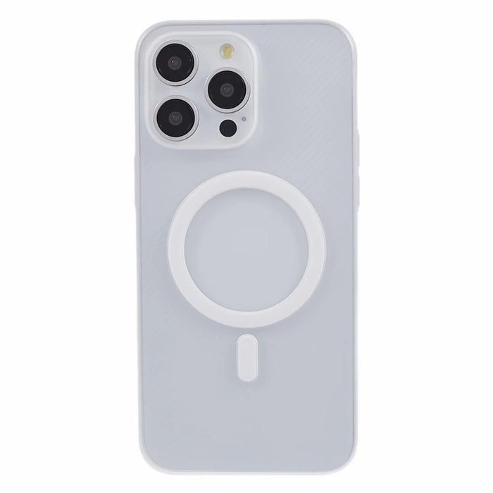 For iPhone 15 Pro Case Compatible with MagSafe Ultra Thin Non-slip Stripe PC Phone Cover - Transparent - 3