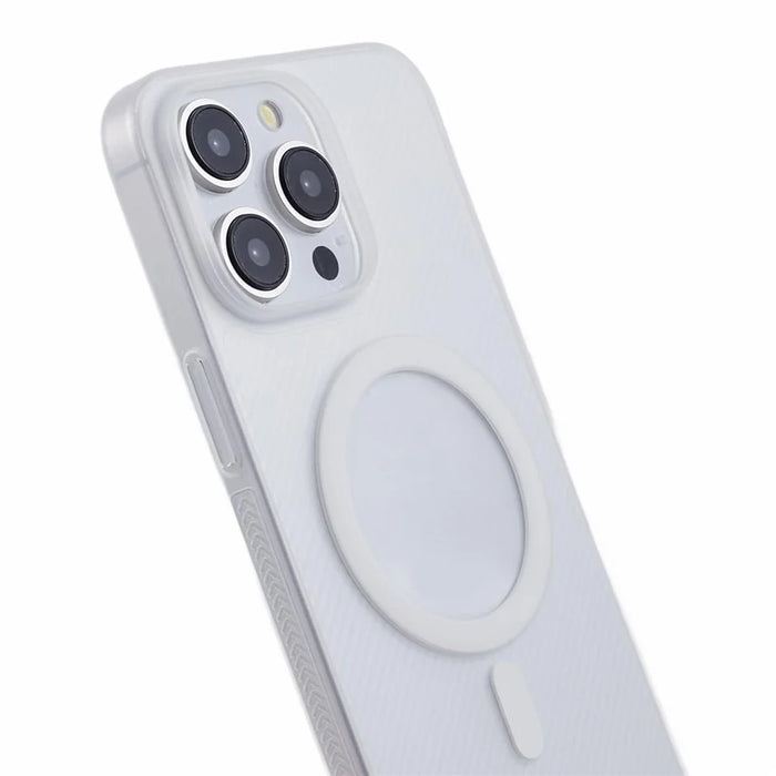 For iPhone 15 Pro Case Compatible with MagSafe Ultra Thin Non-slip Stripe PC Phone Cover - Transparent - 6
