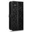 For Samsung Galaxy A05 4G Case Imprinted PU Leather Wallet Phone Shell with Strap - Black - 5