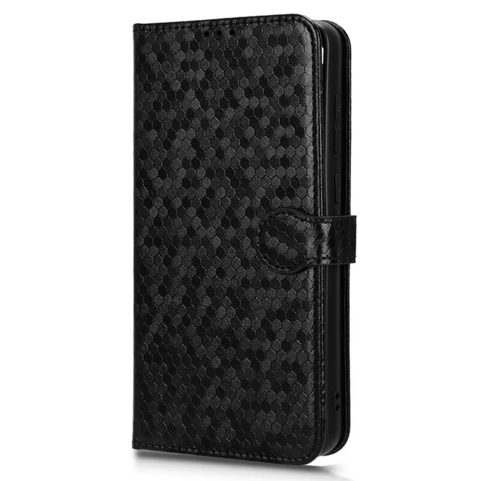 For Samsung Galaxy A05 4G Case Imprinted PU Leather Wallet Phone Shell with Strap - Black - 6