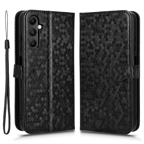 For Samsung Galaxy A05s 4G Wallet Case Anti-Drop PU Leather Flip Cover with Strap - Black - 1