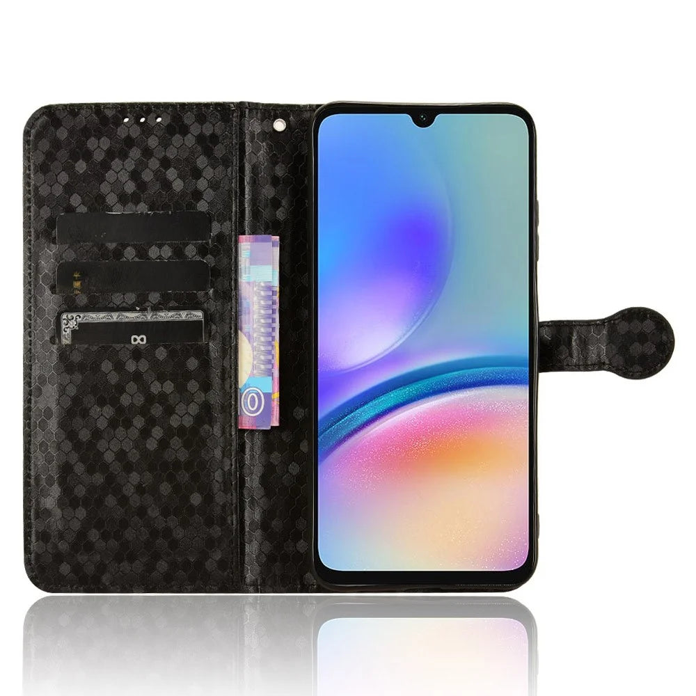 For Samsung Galaxy A05s 4G Wallet Case Anti-Drop PU Leather Flip Cover with Strap - Black - 2
