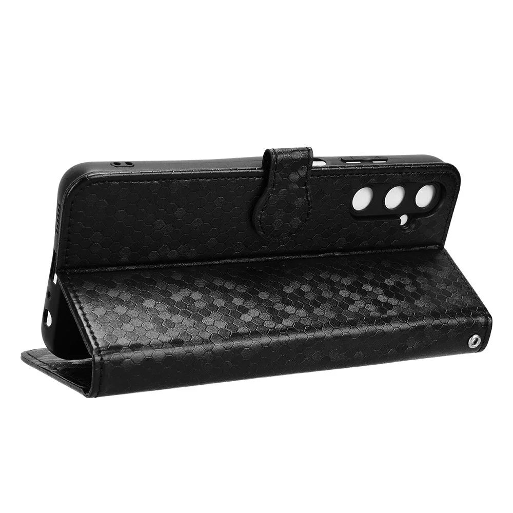 For Samsung Galaxy A05s 4G Wallet Case Anti-Drop PU Leather Flip Cover with Strap - Black - 3