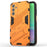 For Samsung Galaxy A15 4G Case Scratch-resistant PC+TPU Kickstand Smart Phone Cover - Orange - 1