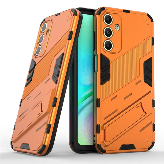 For Samsung Galaxy A15 4G Case Scratch-resistant PC+TPU Kickstand Smart Phone Cover - Orange - 6