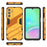 For Samsung Galaxy A15 4G Case Scratch-resistant PC+TPU Kickstand Smart Phone Cover - Orange - 7