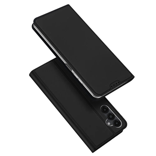 DUX DUCIS Skin Pro Series For Samsung Galaxy A15 5G / 4G Case PU Leather Stand Flip Phone Cover - Black - 1