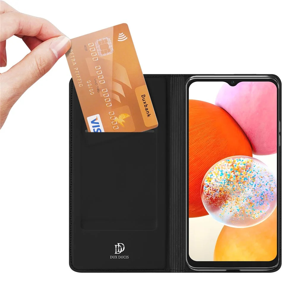 DUX DUCIS Skin Pro Series For Samsung Galaxy A15 5G / 4G Case PU Leather Stand Flip Phone Cover - Black - 2