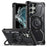 For Samsung Galaxy S22 Ultra 5G Case Ring Kickstand Magnetic Phone Cover - Black - 1