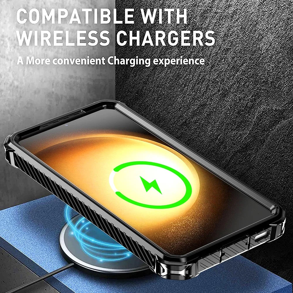 For Samsung Galaxy S22 5G Case Kickstand Magnetic Military-Grade Armor Phone Cover - Black - 3