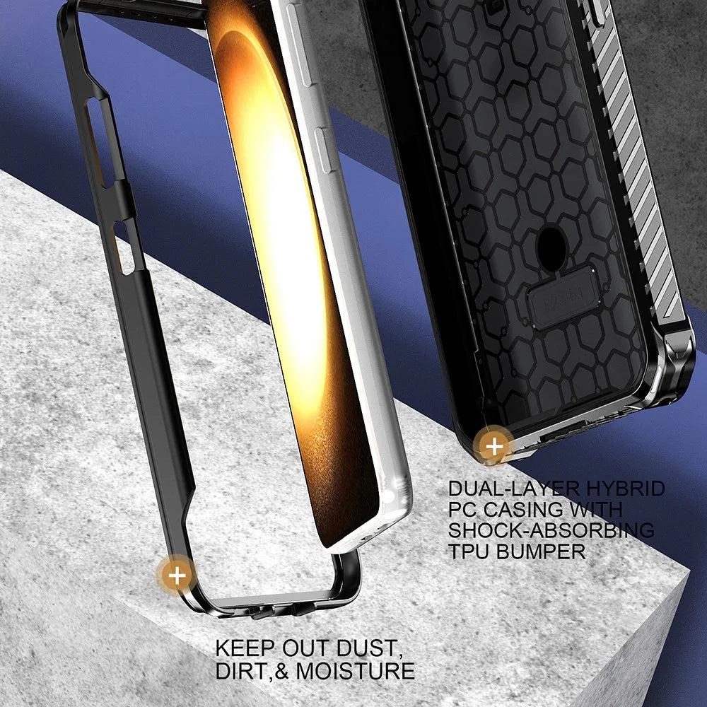 For Samsung Galaxy S22 5G Case Kickstand Magnetic Military-Grade Armor Phone Cover - Black - 5