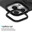 For iPhone 15 Pro Max Ring Kickstand Case TPU + PC Magnetic Phone Cover - Black - 6