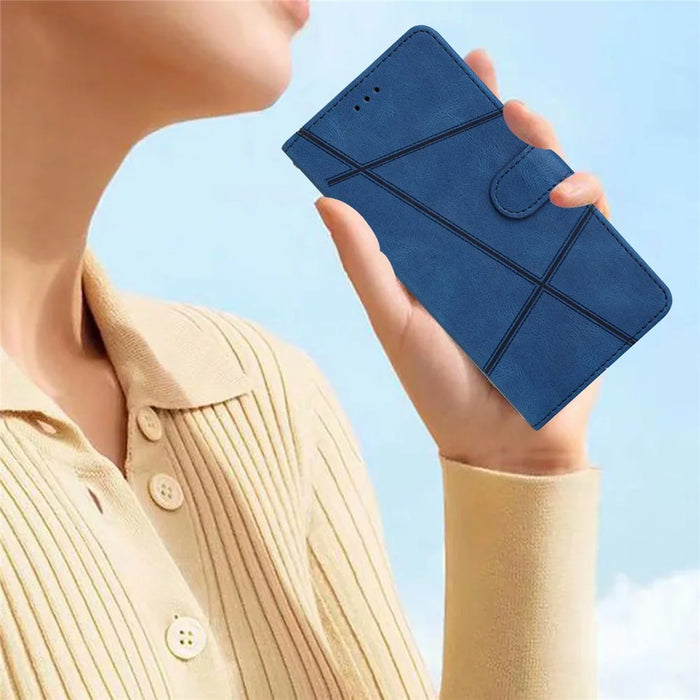 For Samsung Galaxy S24+ Case Magnetic Clasp Wallet Leather Cover - Blue - 6