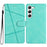 For Samsung Galaxy S24 Case PU Leather Wallet Imprinted Phone Cover - Green - 1
