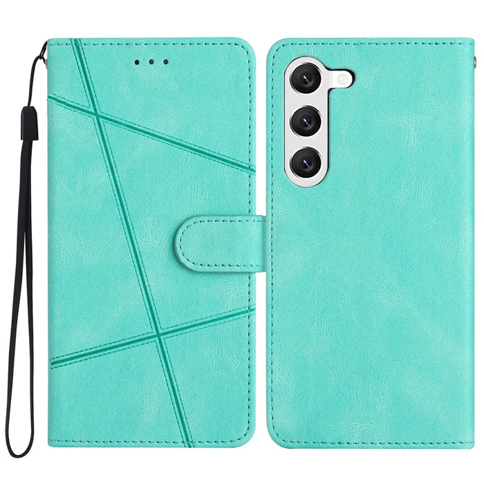 For Samsung Galaxy S24 Case PU Leather Wallet Imprinted Phone Cover - Green - 1