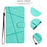 For Samsung Galaxy S24 Case PU Leather Wallet Imprinted Phone Cover - Green - 5