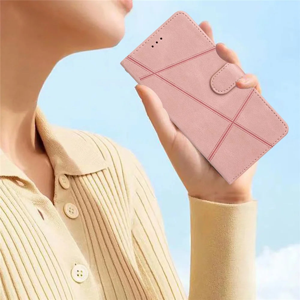 For Samsung Galaxy S24 Ultra Case Crazy Horse Texture Phone Wallet Cover - Rose Gold - 5