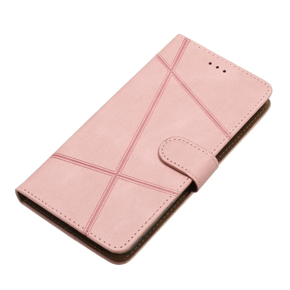 For Samsung Galaxy S24 Ultra Case Crazy Horse Texture Phone Wallet Cover - Rose Gold - 7