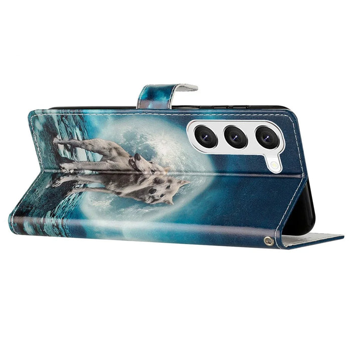 For Samsung Galaxy S24+ Case Pattern Printing PU Leather Wallet Phone Cover - Two Wolves - 3