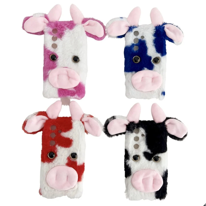 For Samsung Galaxy S24 Case Cute Stylish Cows Ear Furry Soft TPU Case - Rose - 6