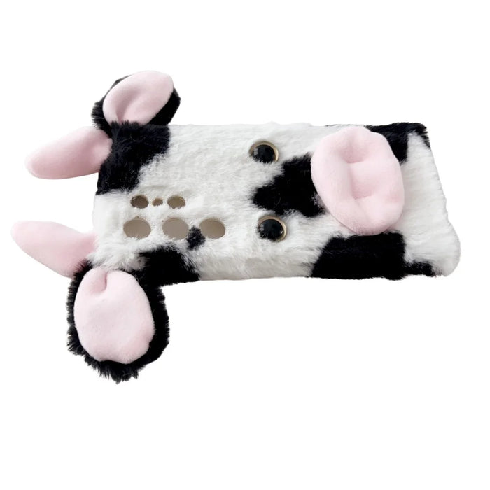 For Samsung Galaxy S24 Ultra Slim Case Fluffy Cows Ear Soft TPU Phone Case - Black - 2