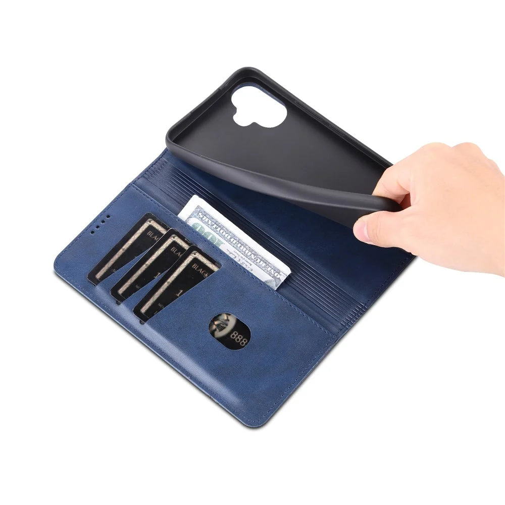 AZNS For Samsung Galaxy A05 4G Case Magnetic Auto Closing Phone Wallet Cover - Blue - 5